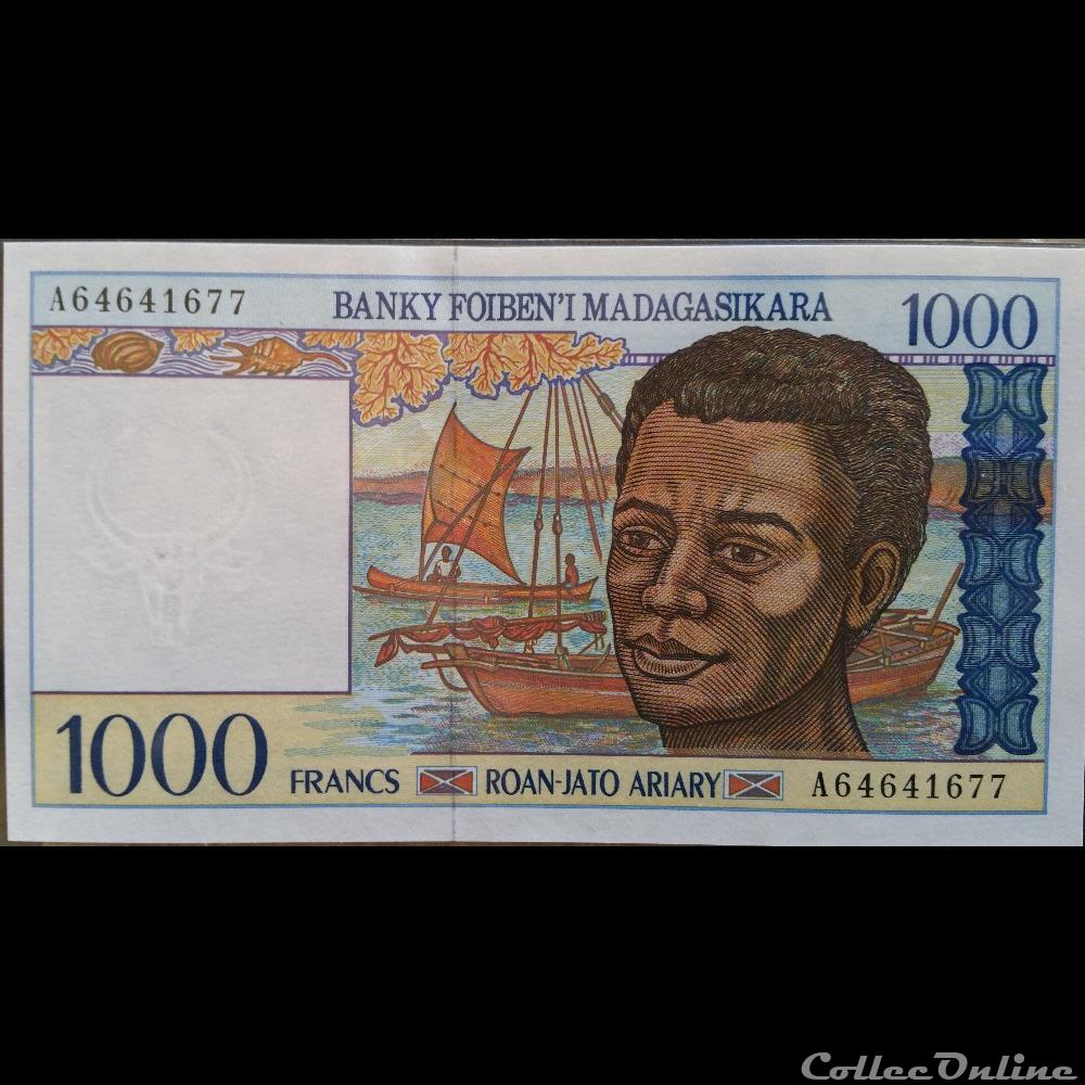 1000 Francs billets afrique madagascar 1000 francs