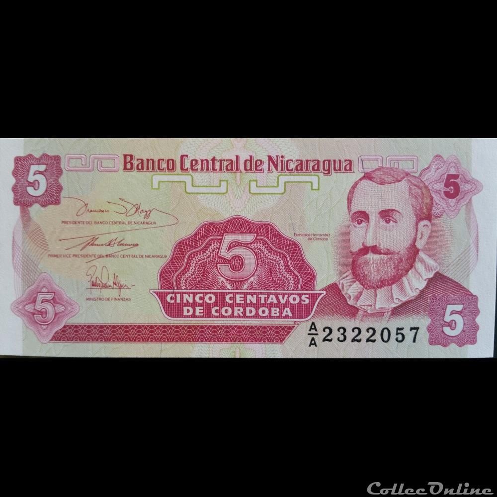 5 Centavos de Cordoba billets amerique centrale et caraibes nicaragua 5 centavos de cordoba