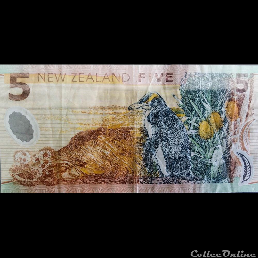 5 Dollars New Zélande billet oceanie nouvelle 5 dollars new zelande