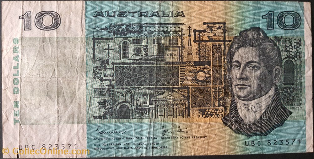 10 Dollars type Francis Greenway de 1991 billets oceanie australie 10 dollars type francis greenway de 1991