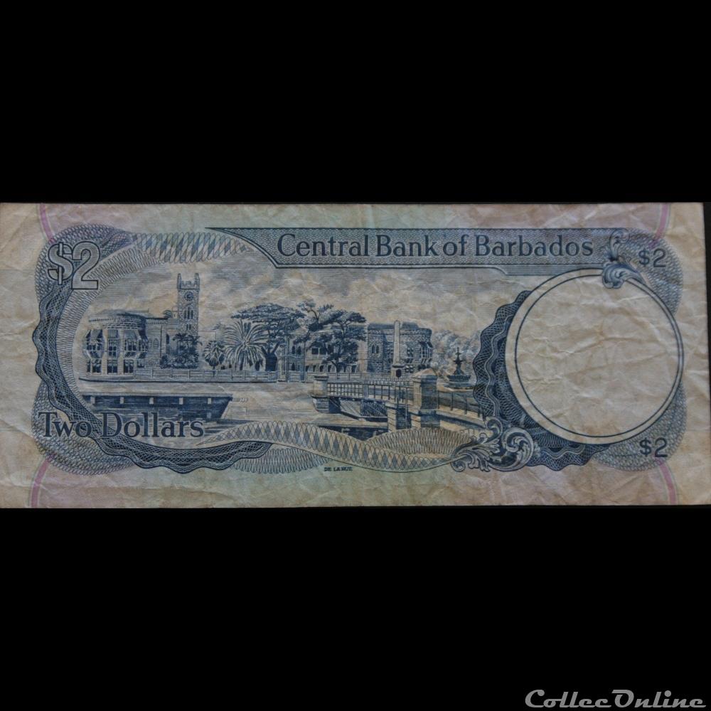 2 Dollars billet amerique du nord barbade 2 dollars