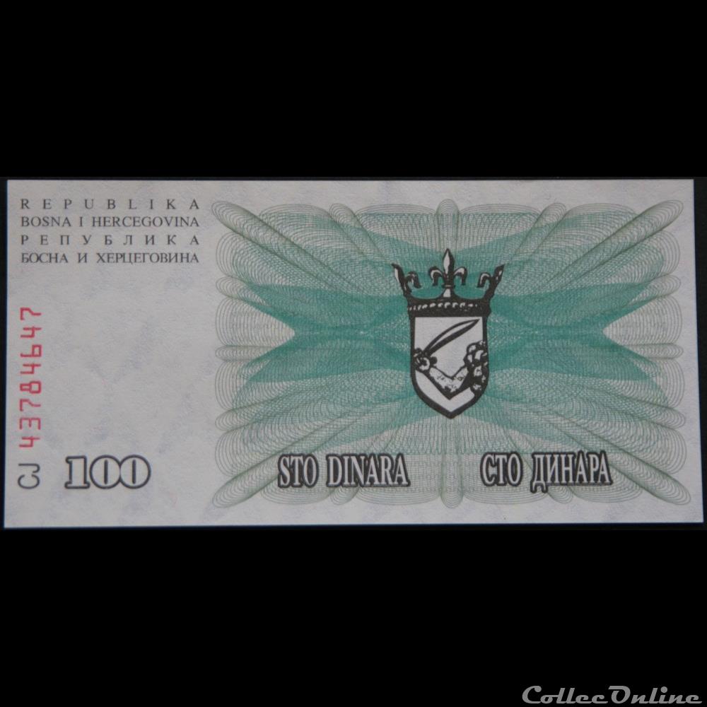 billet europe herzegovine 100 dinara bosnie herzegovin