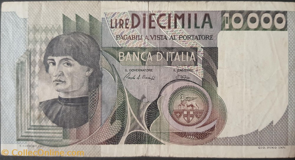 billets europe italie 10000 lire 1976 1982