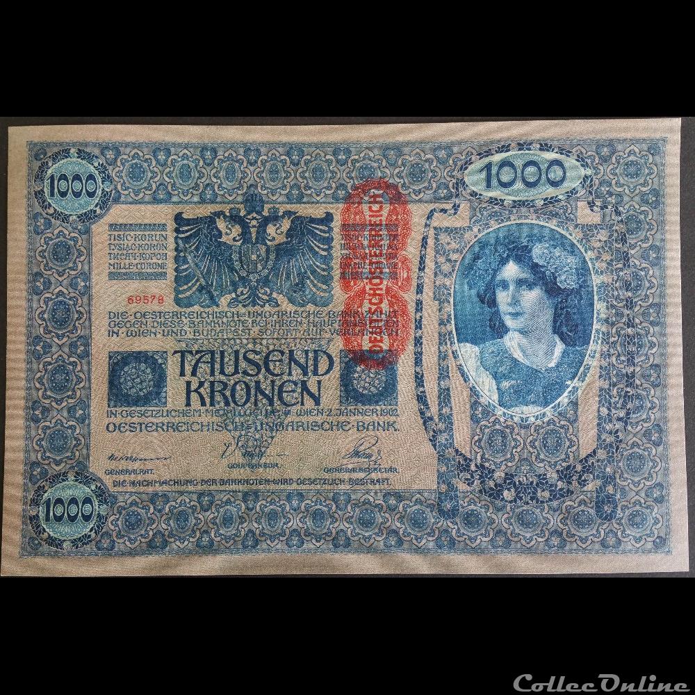 billet europe autriche 1000 kronen 1902