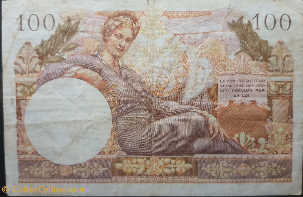 Cent Francs Trésor Public 1955 billets europe france cent francs tresor public 1955