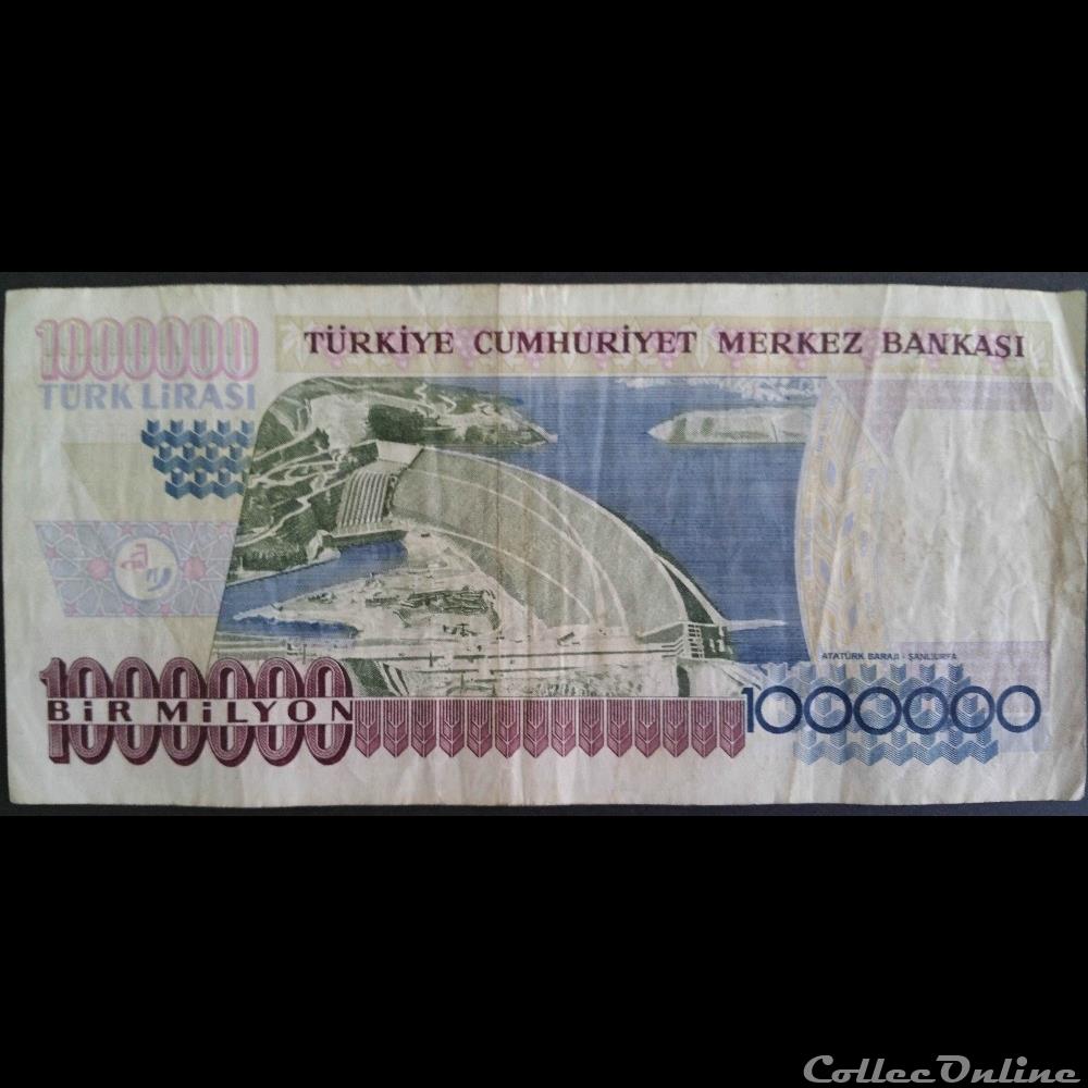 1 000 000 Turk Lirasi billet asie turquie 1 000 000 turk lirasi