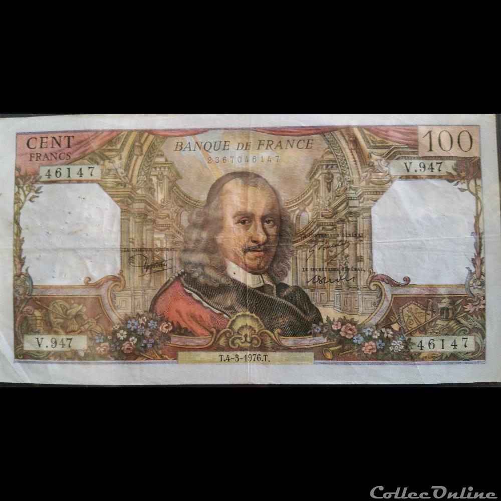 Cent Francs 4-3-1976 billet france grece cent francs 4 3 1976