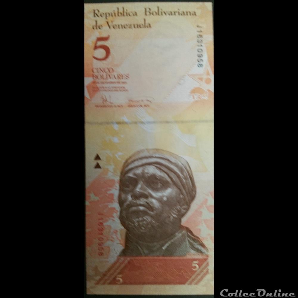 5 Bolivars 2007 billets amerique du sud venezuela 5 bolivars 2007