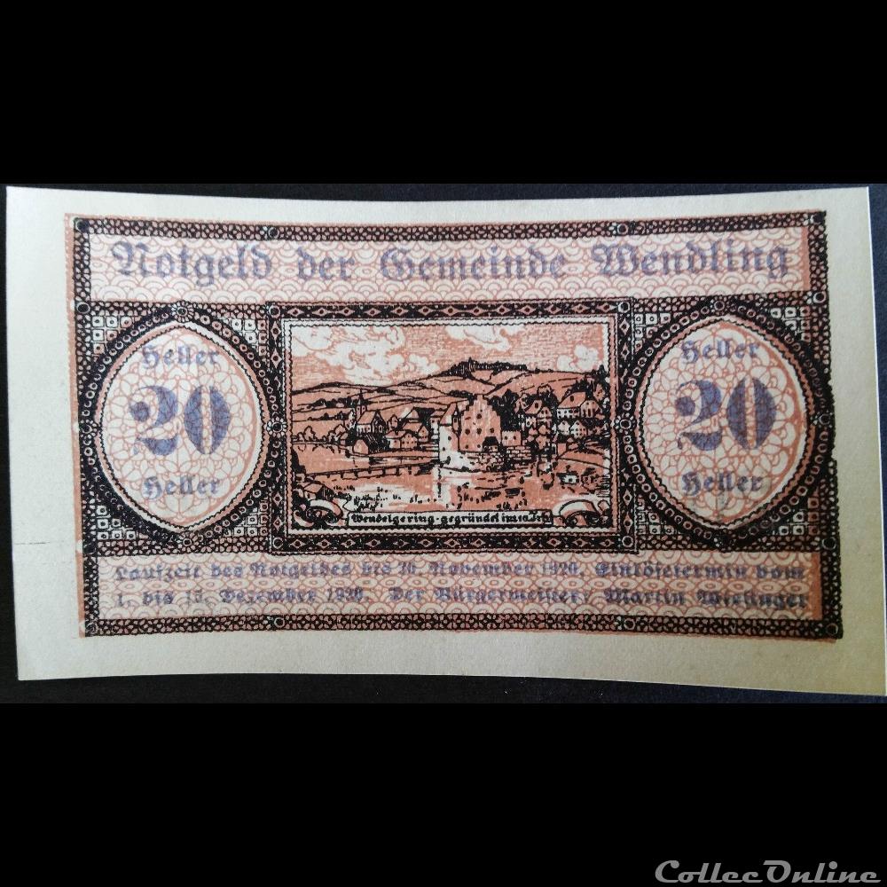 20 Heller N°1 billet europe autriche 20 heller n 1