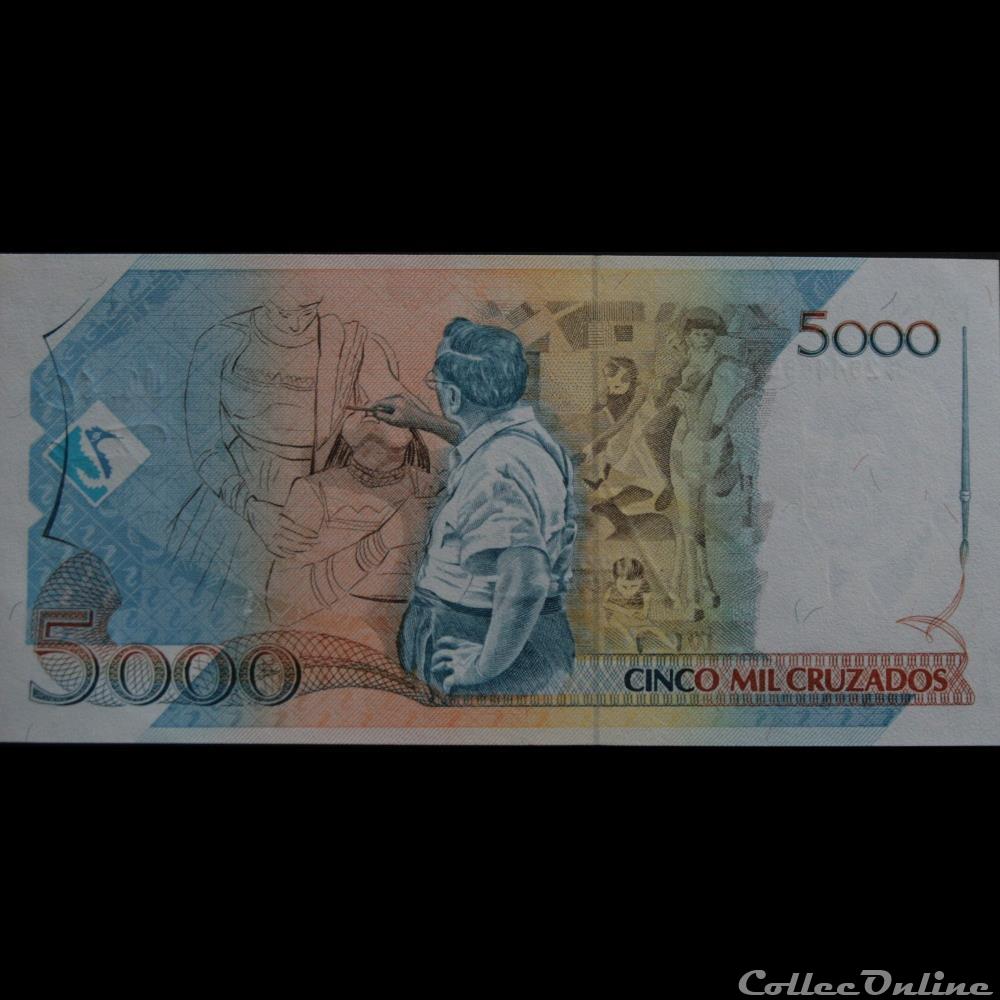 5000 CRUZADOS DE 1989 billet amerique du sud bresil 5000 cruzados de 1989