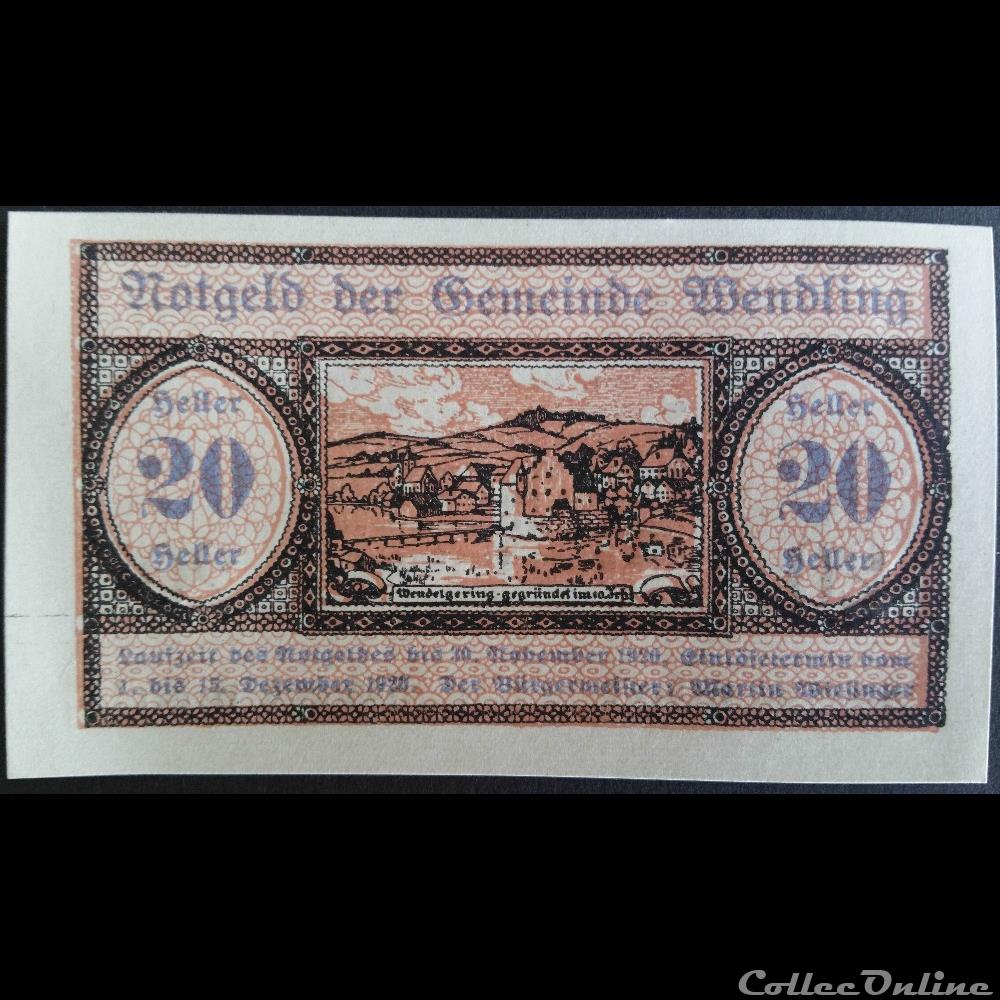 20 Heller 2-5-1920 billet europe autriche 20 heller 2 5 1920