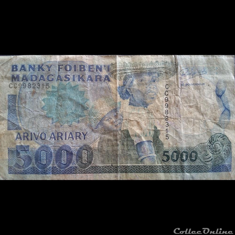 5000 Francs billets afrique madagascar 5000 francs