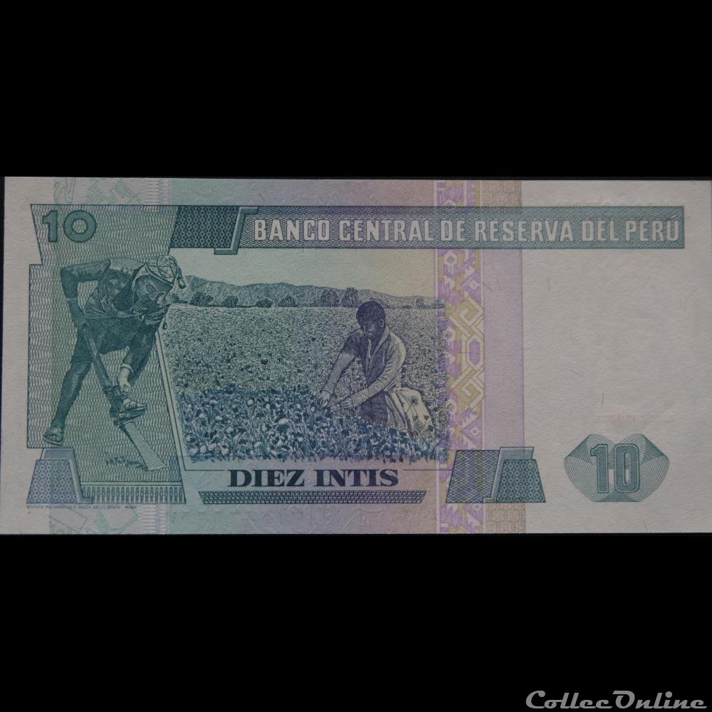 10 Intis 1987 billet amerique du sud perou 10 intis 1987