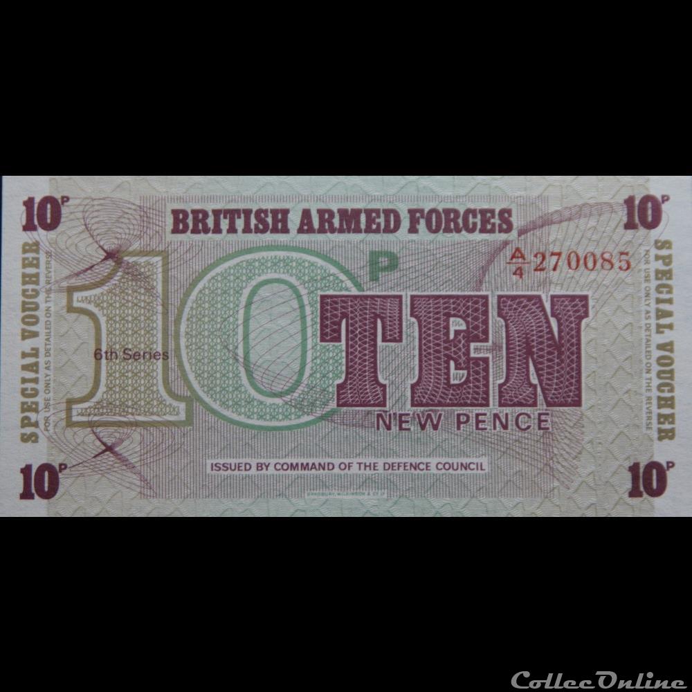 10 pence British Armed Forces 6émé serie billet royaume uni cambodge 10 pence british armed forces 6eme serie