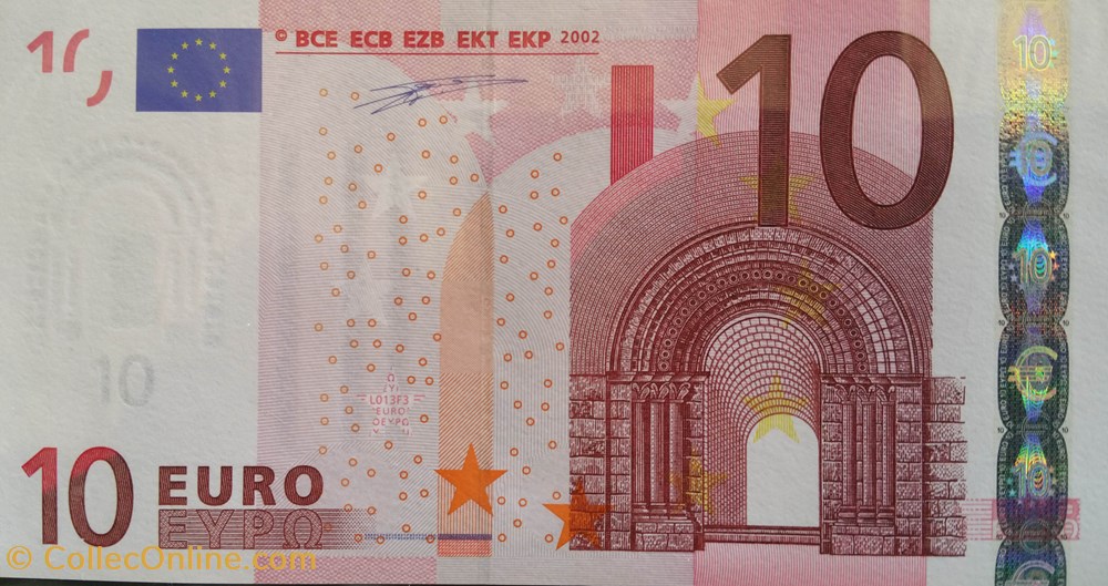 10 Euros 2002 billets europe france 10 euros 2002