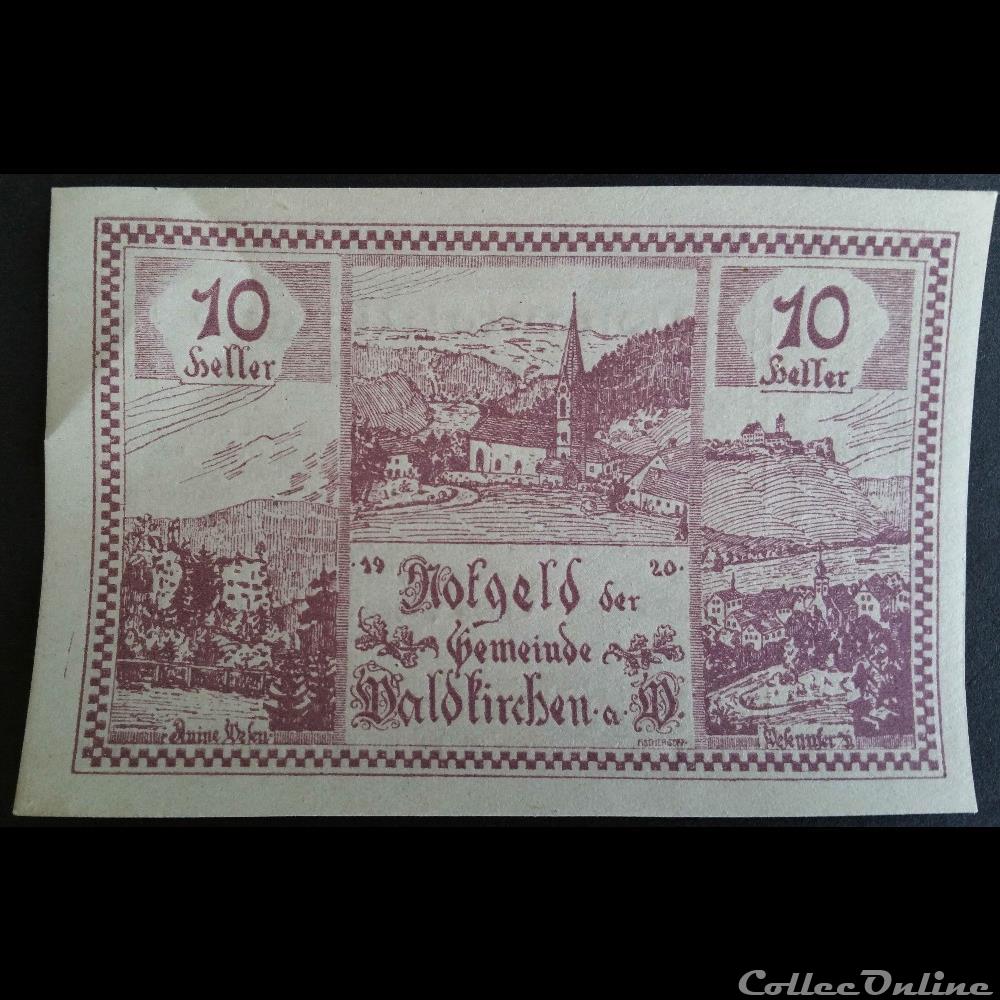 10 Heller 7-6-1920 billet europe autriche 10 heller 7 6 1920