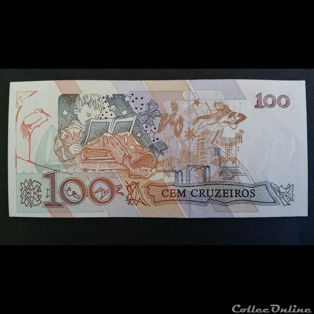 100 Cruzados Novos 1989 billet amerique du sud bresil 100 cruzados novos 1989