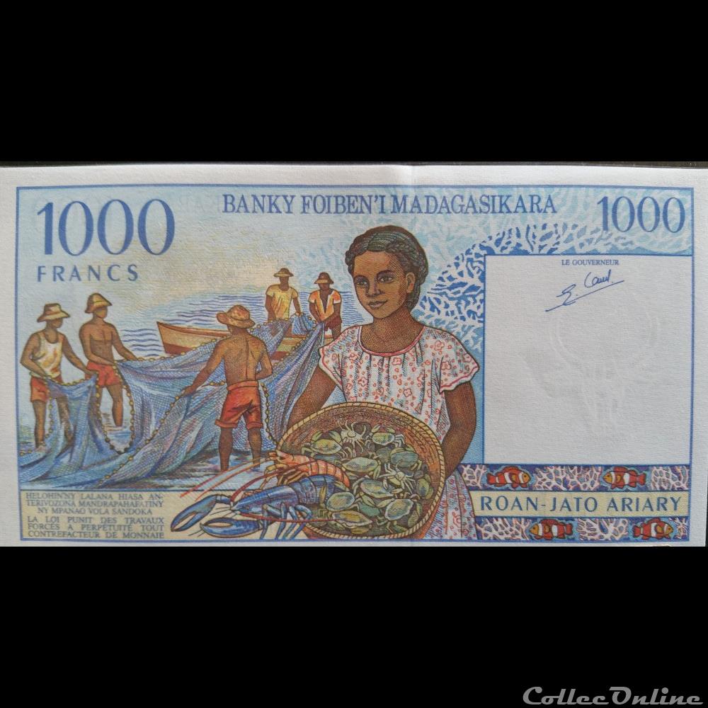 1000 Francs billets afrique madagascar 1000 francs