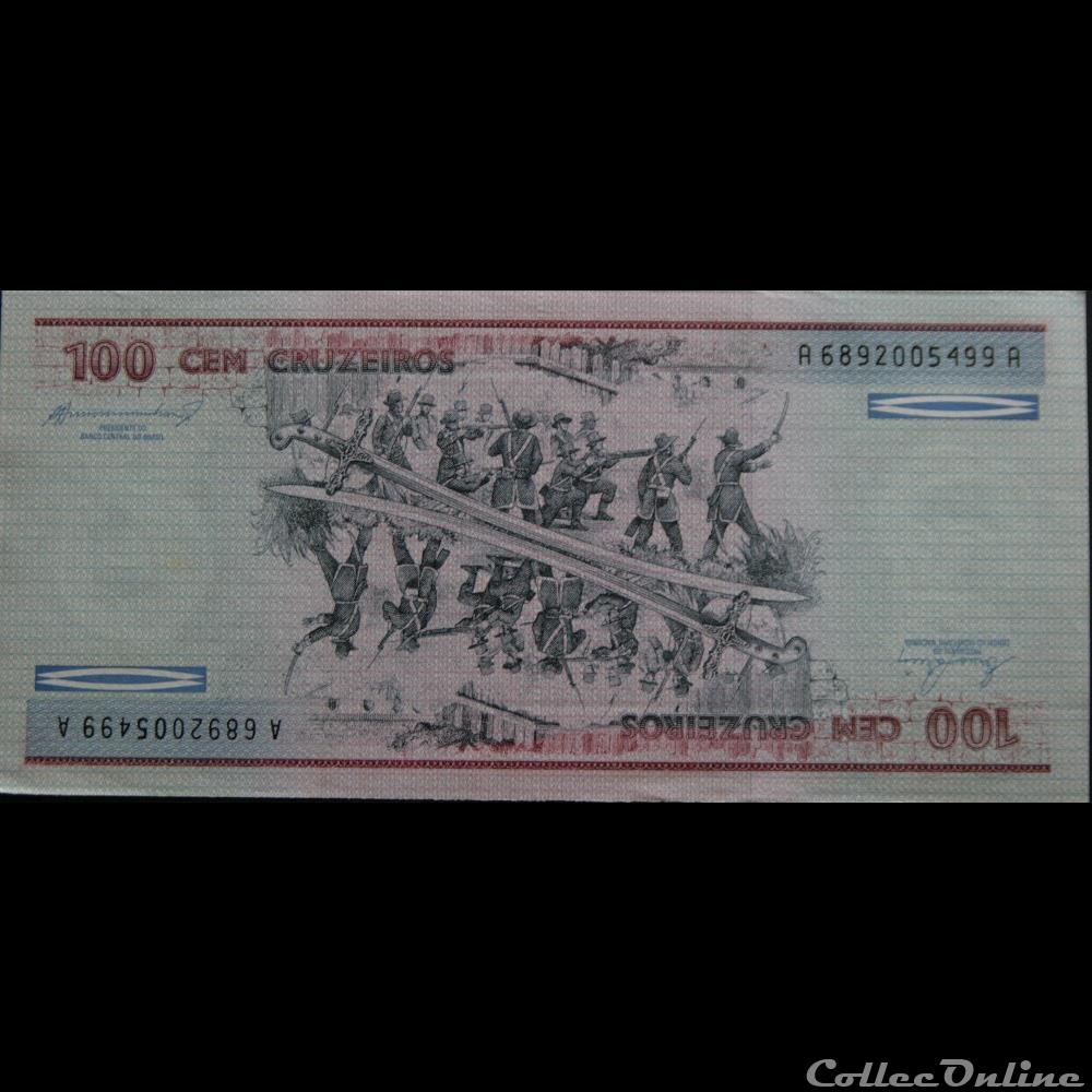 100 Cruzeiros 1970 billet amerique du sud bresil 100 cruzeiros 1970
