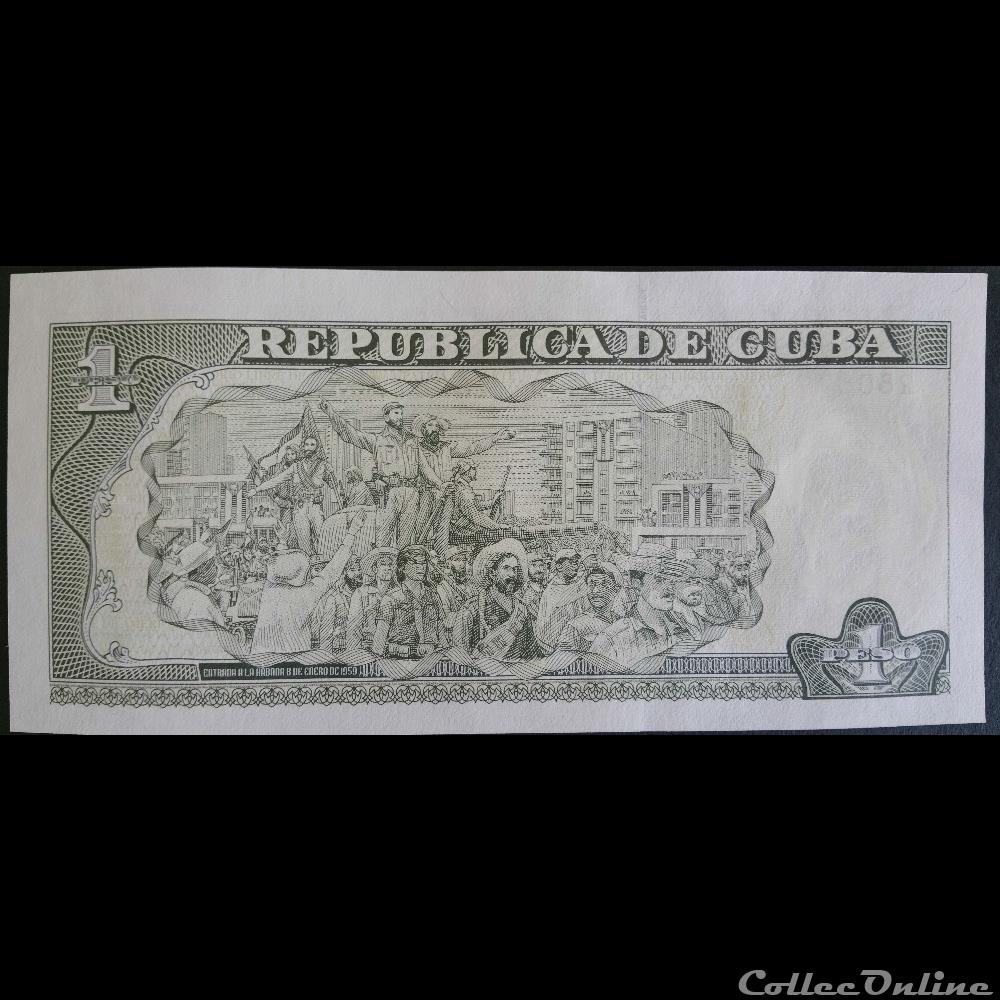 1 Pesos de Cuba 2008 billet amerique du nord 1 pesos de cuba 2008