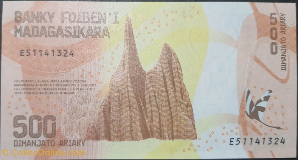 500 Ariary 2017 billets afrique madagascar 500 ariary 2017