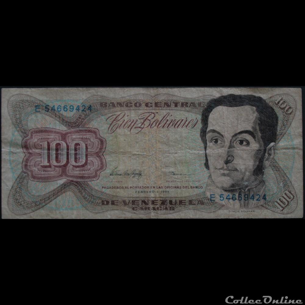 100 Bolivars 1998 billets amerique du sud venezuela 100 bolivars 1998