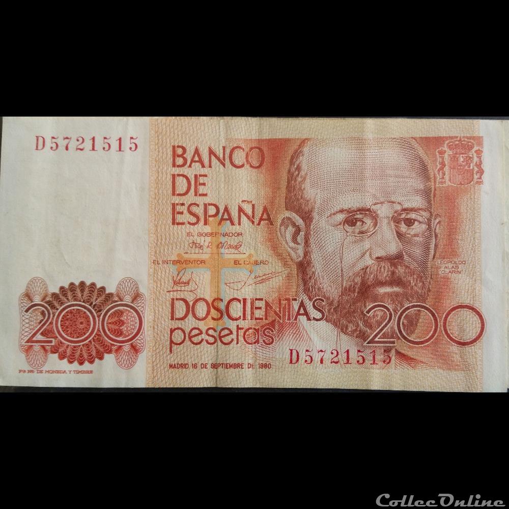 200 Pestas 18-09-1980 billet espagne autriche 200 pestas 18 09 1980