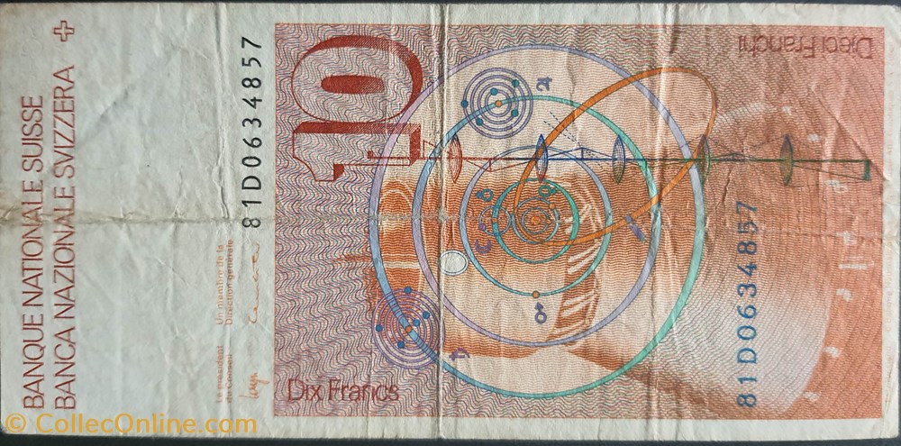 Billet 10 Francs Suisse type Leonhard Euler billets europe billet 10 francs suisse type leonhard euler