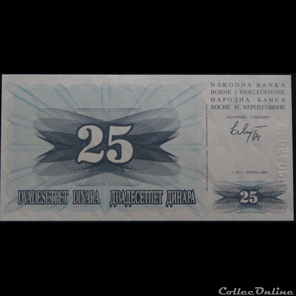 billet europe 25 dinara bosnie herzegovine