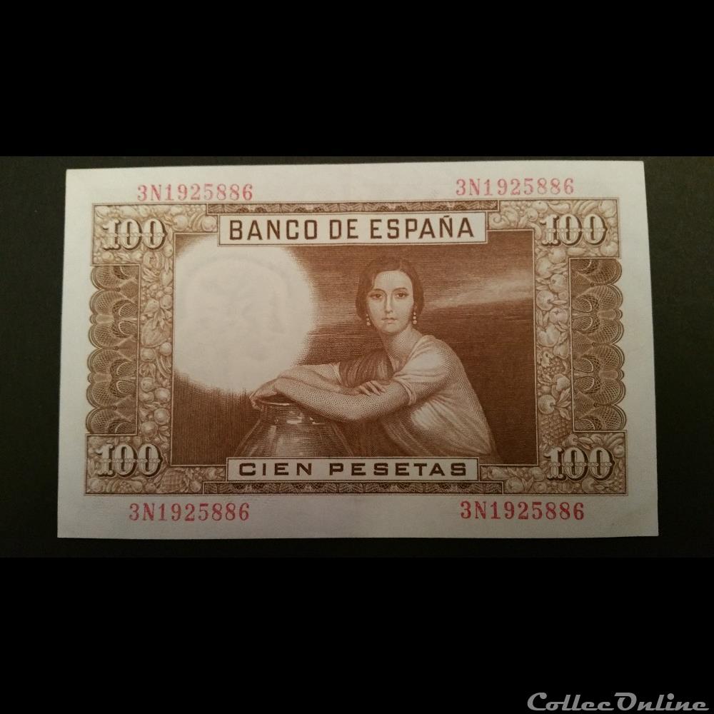 billet espagne kirghizistan 100 pesetas 1953
