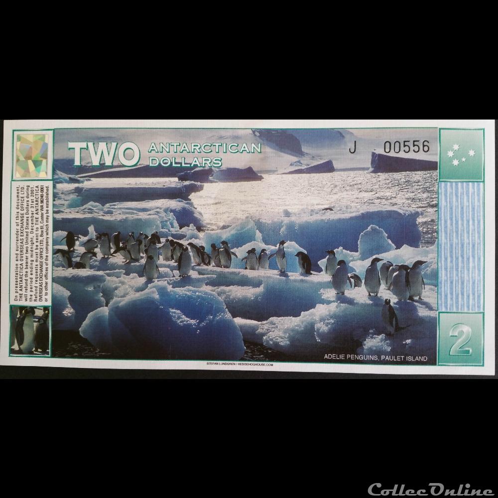 billet europe autriche 2 dollars antarctica 1996