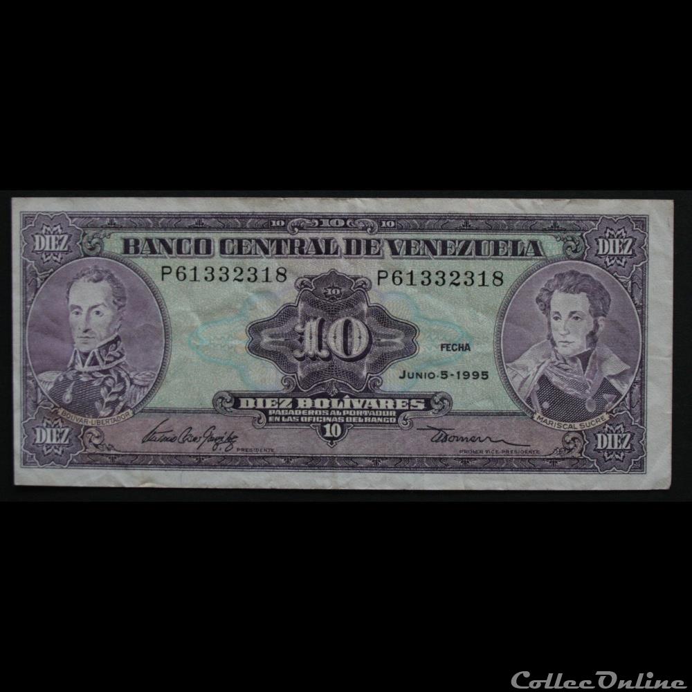 10 Bolivares billets amerique du sud venezuela 10 bolivares
