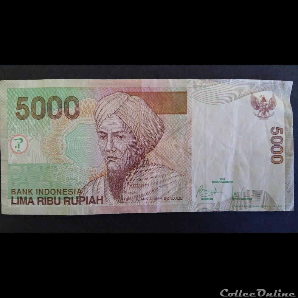 5000 Rupiah 2009 billet asie indonesie 5000 rupiah 2009