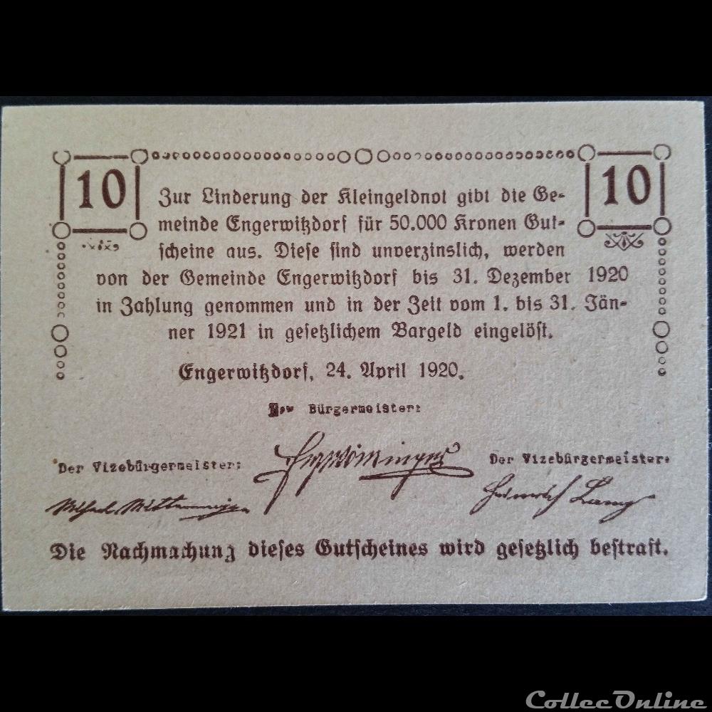 10 Heller 24-4-1920 billet europe autriche 10 heller 24 4 1920