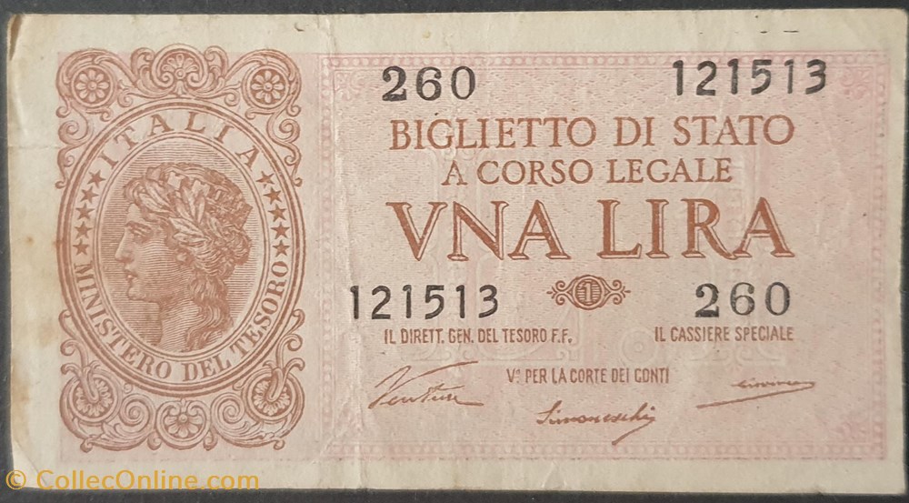 1 Lira 1944 billets europe italie 1 lira 1944