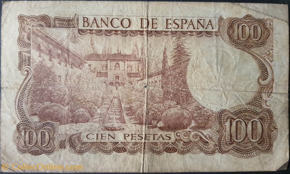 100-Pesetas 10-11-1970 billets europe espagne 100 pesetas 10 11 1970
