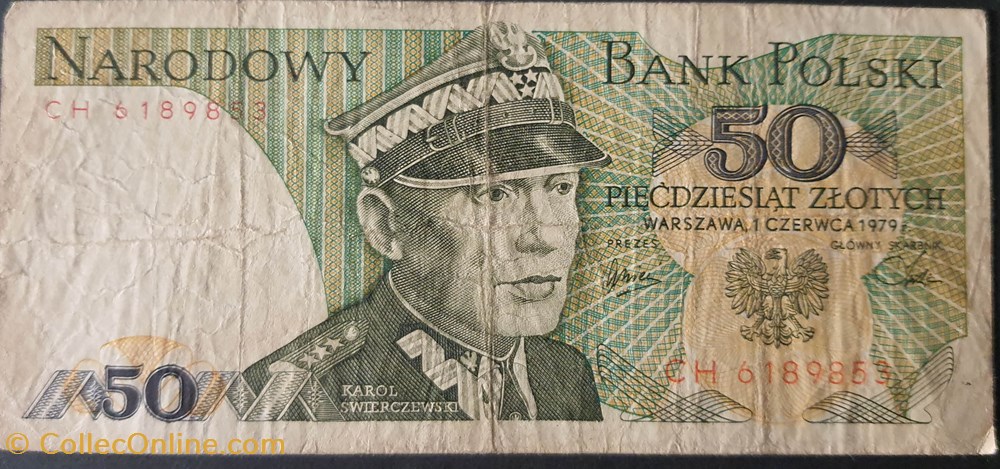 50 Zlotych 01-06-1979 billets europe pologne 50 zlotych 01 06 1979