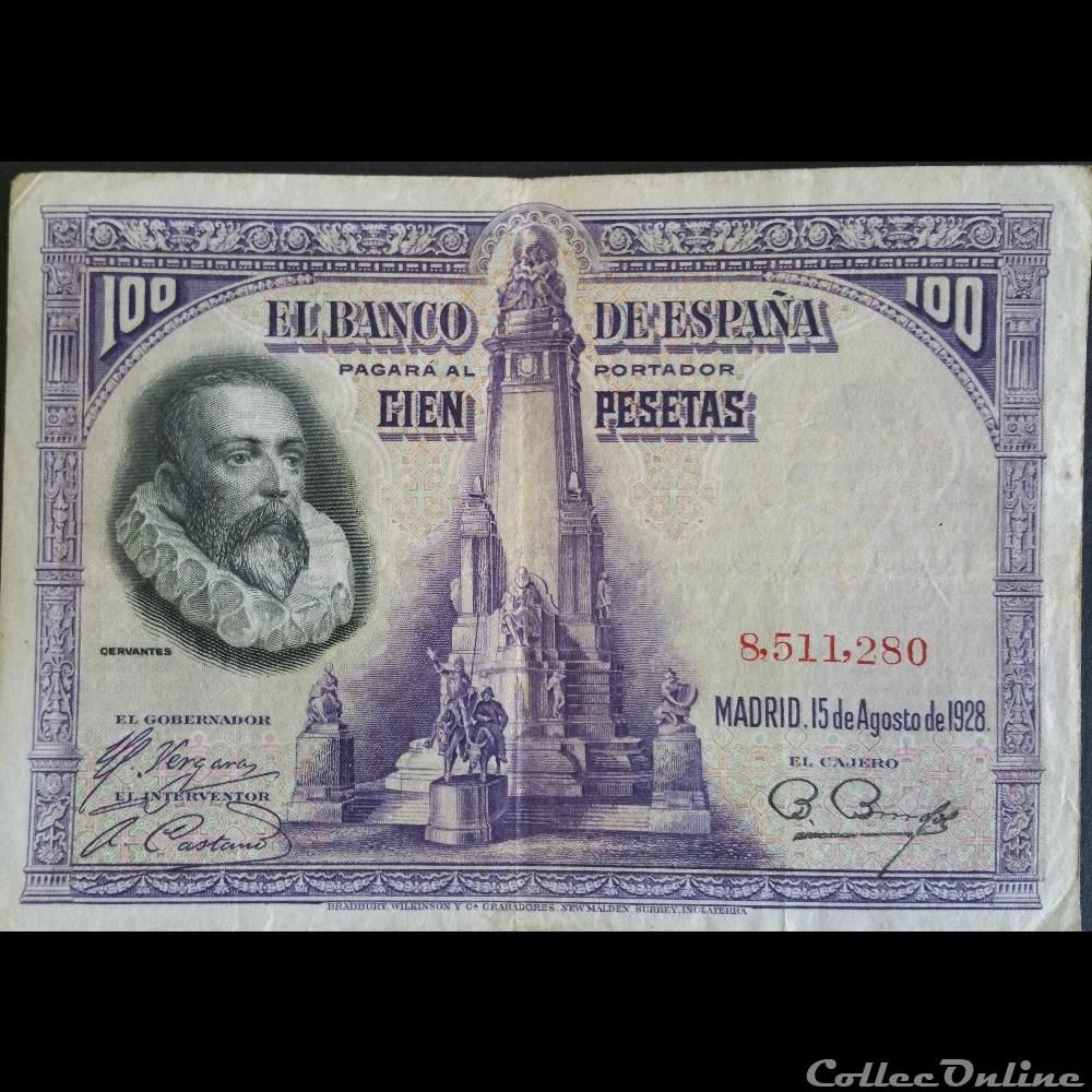 100 Pesetas 15-08-1928 billet asie japon 100 pesetas 15 08 1928
