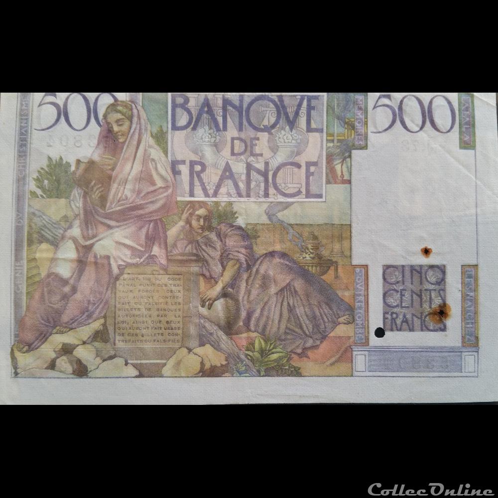 billet france indonesie cinq cents francs 28 3 1946