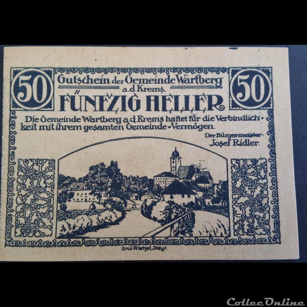 50 Heller n°2 billet europe autriche 50 heller n 2