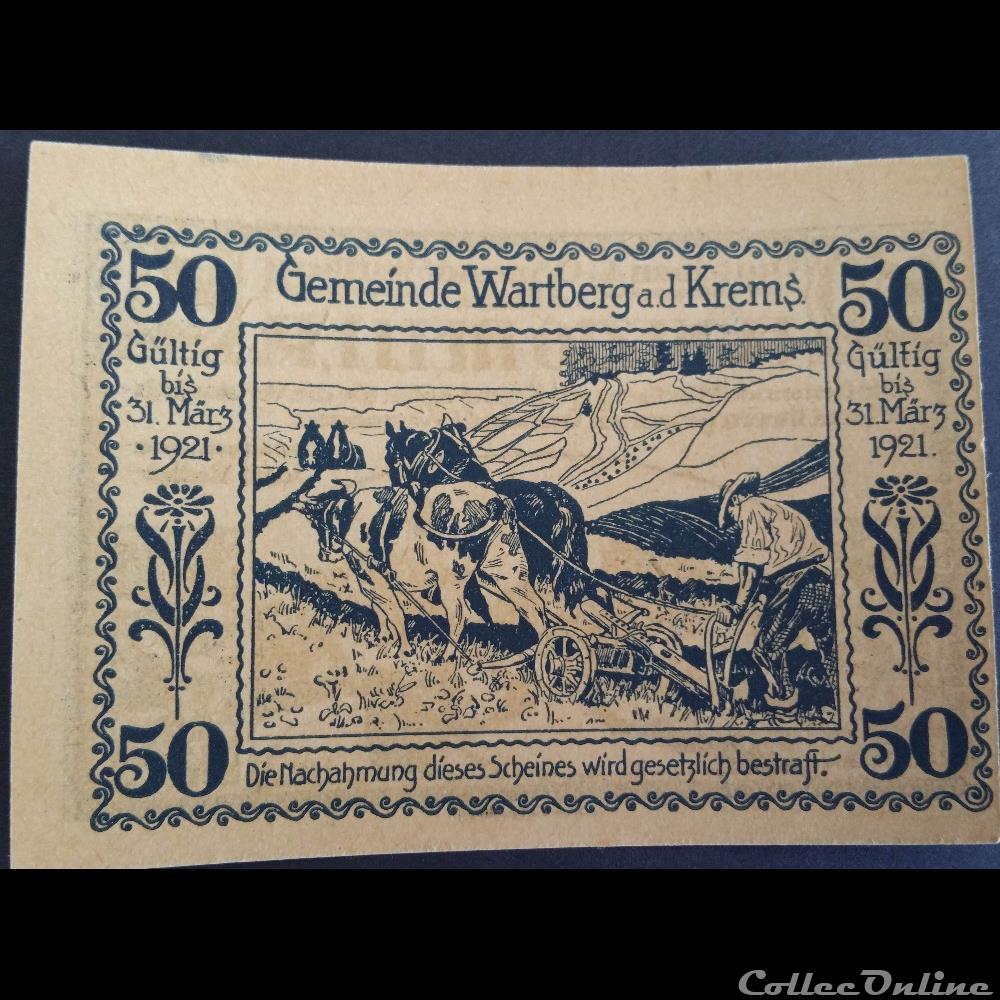 50 Heller n°2 billet europe autriche 50 heller n 2