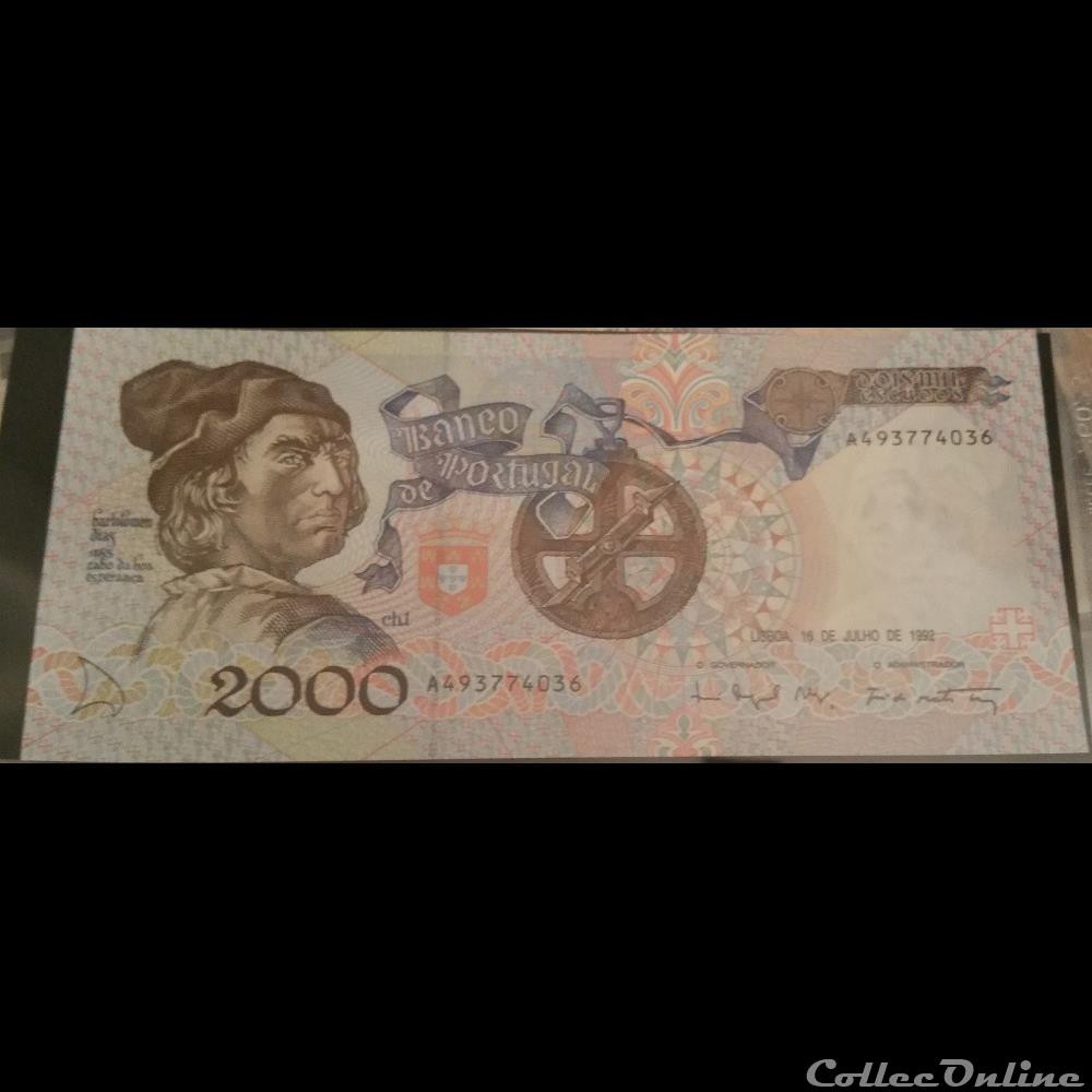 2000 Escudos 1992 billets euros portugal 2000 escudos 1992
