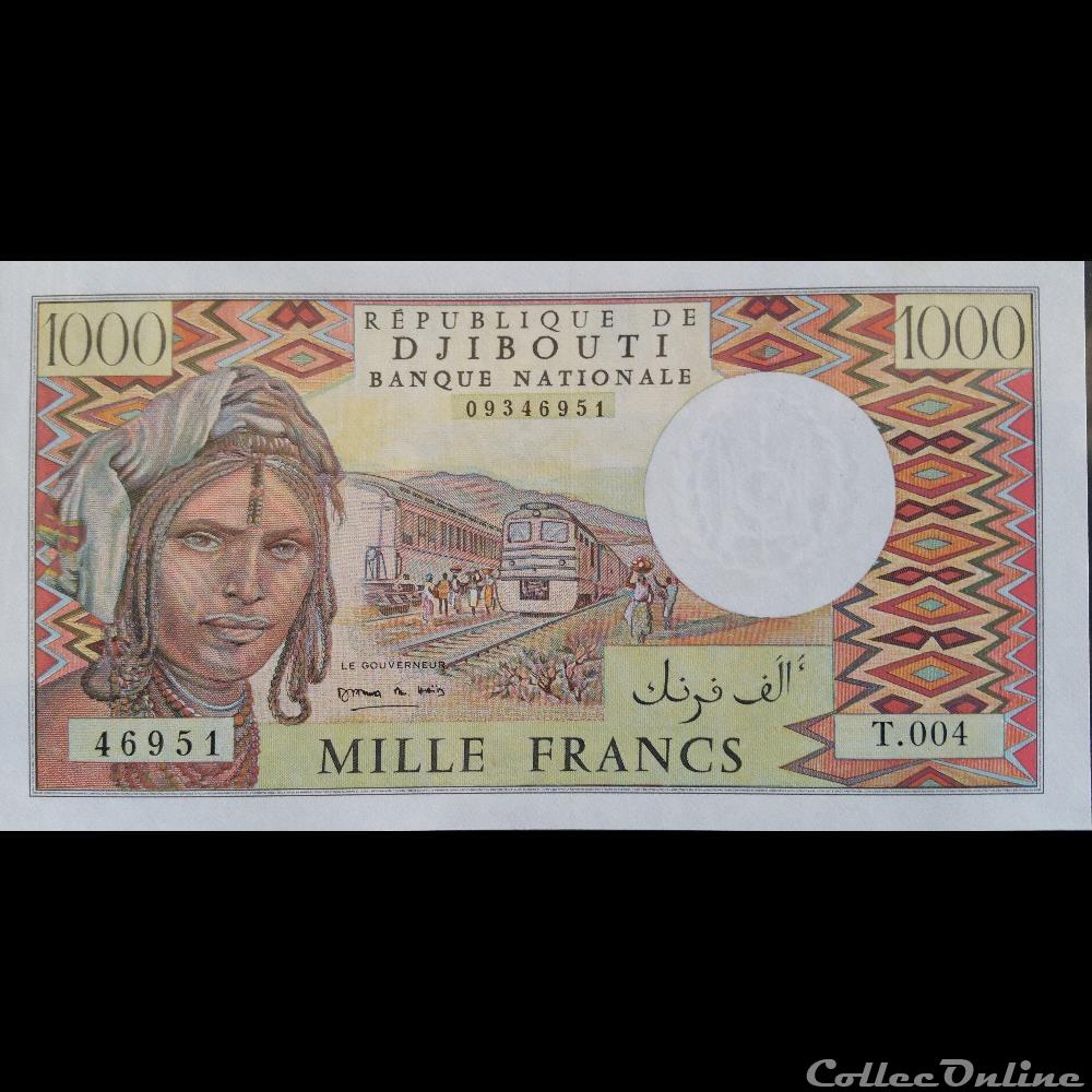 billets afrique 1000 francs republique de djibouti