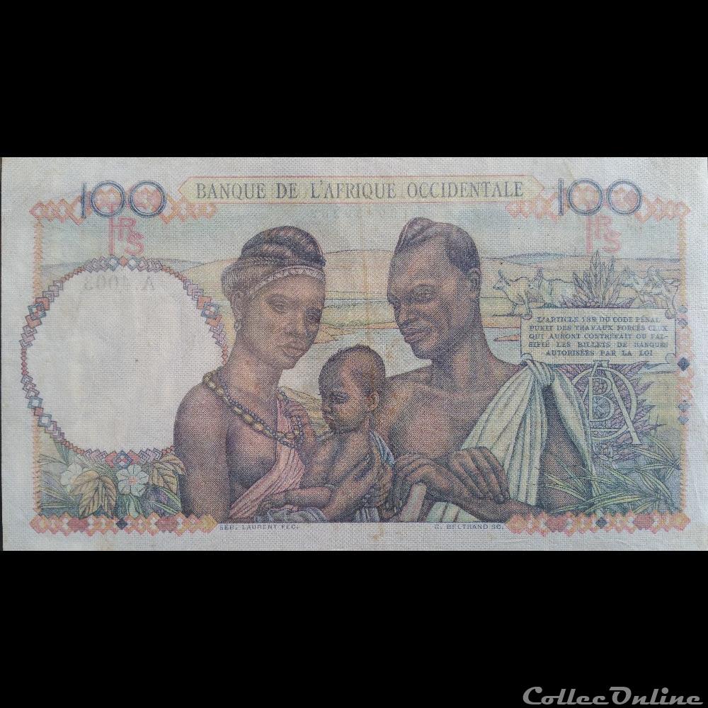 Cent Francs- Banque de l'Afrique Occidentale - 1948 billets cent francs banque de afrique occidentale 1948