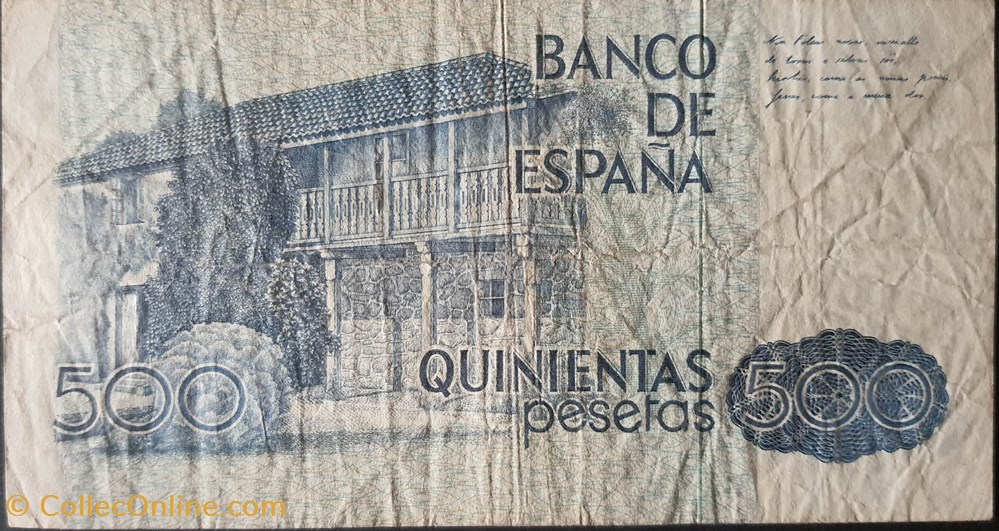 500 Pesetas 23-10-1979 billets europe espagne 500 pesetas 23 10 1979