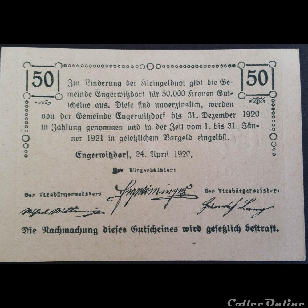 50 Heller 24-04-1920 billet europe autriche 50 heller 24 04 1920