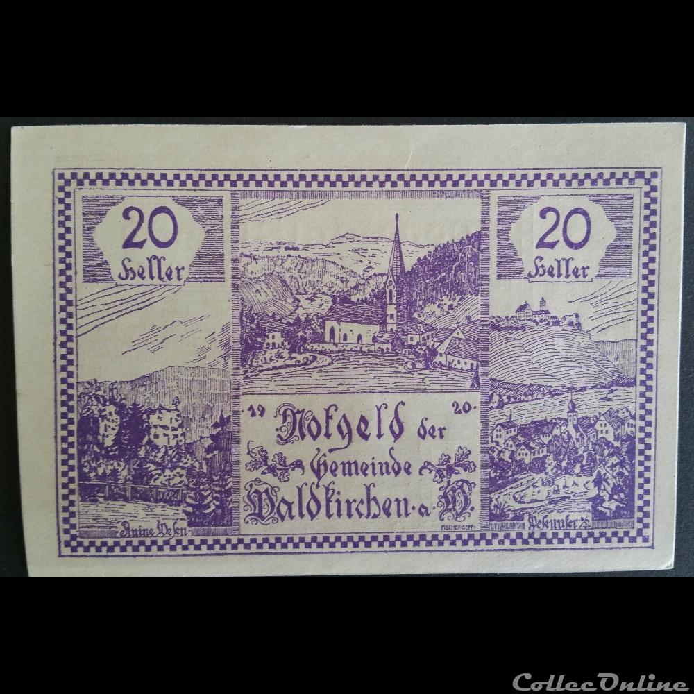 20 Heller 7-6-1920 billet europe autriche 20 heller 7 6 1920