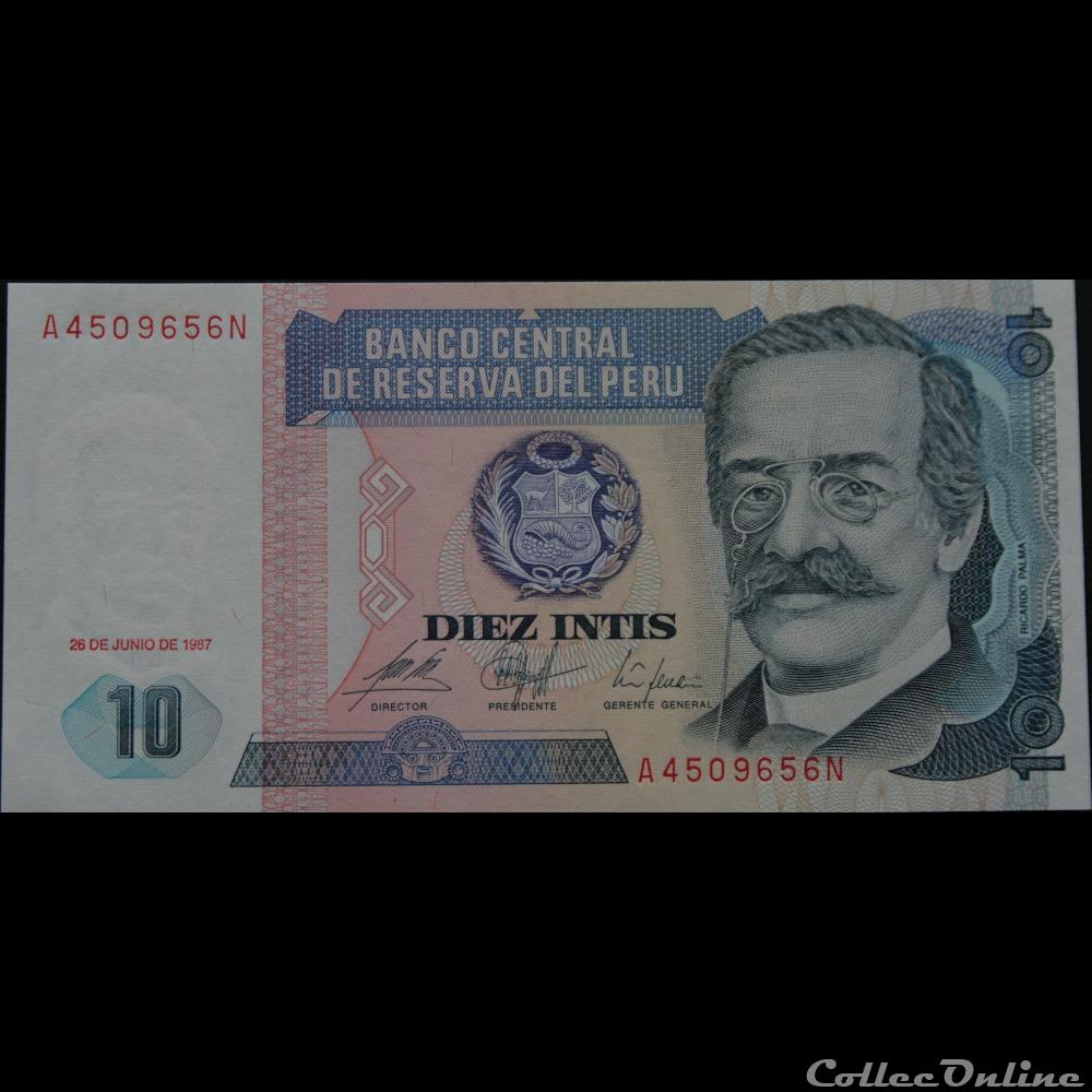 10 Intis 1987 billet amerique du sud perou 10 intis 1987