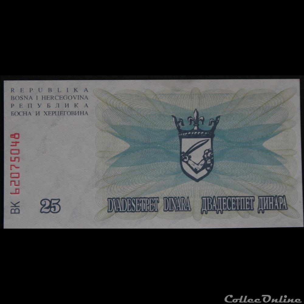 billet europe 25 dinara bosnie herzegovine