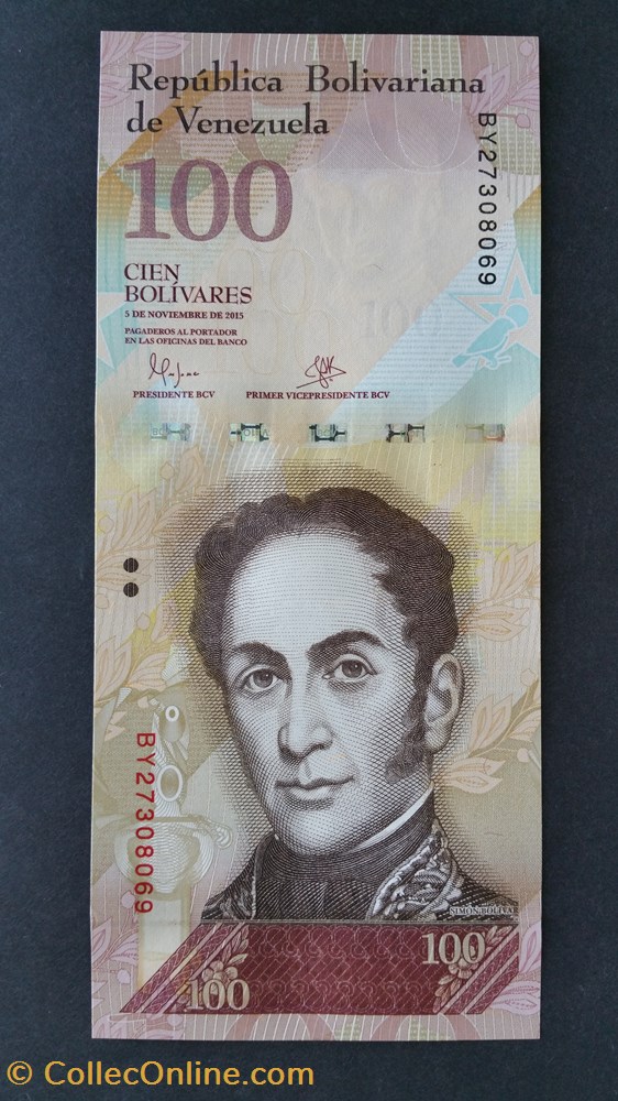 100 Bolivars 2015-Simón Bolíva billets amerique du sud venezuela 100 bolivars 2015 simon boliva